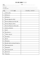 ĐỀ KIỂM TRA TỪ VỰNG TIẾNG NHẬT BÀI 3( LẦN 2) GIÁO TRÌNH SƠ CẤP MINA NO NIHONGO