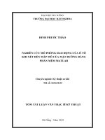Nghiên cứu mô phỏng dao động của ô tô khi xét đến mấp mô của mặt đường bằng phần mềm Matlab.PDF