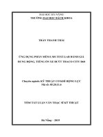 Ứng dụng phần mềm LMS Test.Lab đánh giá rung động, tiếng ồn xe Buýt Thaco City B60