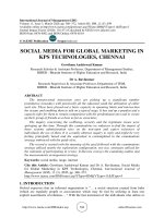 Social media for global marketing in KPS technologies, Chennai