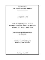 Đánh giá hiện trạng và đề xuất giải pháp kiểm soát, nâng cao hiệu quả hồ điều tiết Đò Xu - tp Đà Nẵng