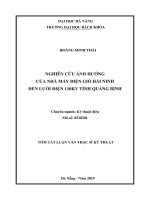 Nghiên cứu ảnh hưởng của nhà máy điện gió Hải Ninh đến lưới điện 110 kV tỉnh Quảng Bình