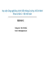 Bài giảng Giải tích 1 – Trần Thị Khiếu
