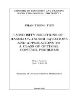 Nghiệm β nhớt của phương trình hamilton jacobi và ứng dụng trong bài toán điều khiển tối ưu tt tiếng anh 