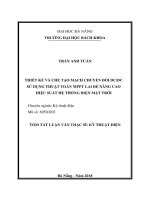 Thiết kế và chế tạo mạch chuyển đổi DC DC sử dụng thuật toán MPPT lai để nâng cao hiệu suất hệ thống điện mặt trời