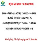 ĐÁNH GIÁ kết QUẢ hỗ TRỢ cảm xúc CHO bà mẹ THEO mô HÌNH đào tạo CHA mẹ về CAN THIỆP sớm TRẺ tự kỷ 