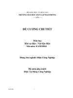 Đề cương chi tiết môn học Khí cụ điện - Vật liệu điện