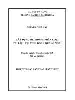 Xây dựng hệ thống phân loại tài liệu tại tỉnh đoàn Quảng Ngãi