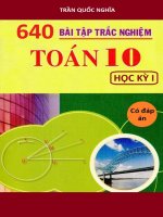 640 bài tập trắc nghiệm toán 10 HK1 có đáp án