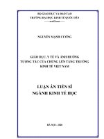 Giáo dục, y tế và ảnh hưởng tương tác của chúng lên tăng trưởng kinh tế việt nam 