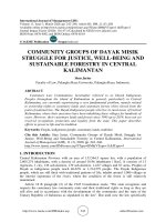 Community groups of Dayak Misik struggle for justice, well-being and sustainable forestry in Central Kalimantan