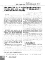 Thực trạng các yếu tố cơ sở của chất lượng dịch vụ khám chữa bệnh bảo hiểm y tế trên địa bàn thị xã Phổ Yên tỉnh Thái Nguyên