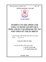 Nghiên cứu đặc điểm lâm sàng và đánh giá kết quả phẫu thuật tạo hình dị tật tai nhỏ theo kỹ thuật brent 