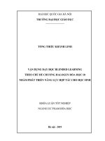 VẬN DỤNG DẠY HỌC BLENDED LEARNING THEO CHỦ ĐỀ CHƯƠNG HALOGEN HÓA HỌC 10  NHẰM PHÁT TRIỂN NĂNG LỰC HỢP TÁC CHO HỌC SINH