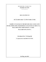 Nghiên cứu dự báo xu thế biến đổi chất lượng nước cho hệ thống sông thành phố Đà Nẵng dưới tác động của hoạt động phát triển kinh tế - xã hội