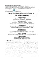 Business process efficiency in a digital economy