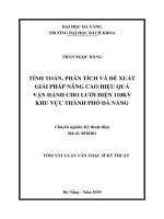 Tính toán, phân tích và đề xuất giải pháp nâng cao hiệu quả vận hành cho lưới điện 110kV khu vực thành phố Đà Nẵng
