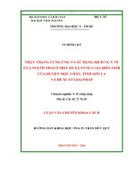 Thực trạng cung ứng và sử dụng dịch vụ y tế của người thái ở một số xã vùng cao, biên giới của huyện mộc châu, tỉnh sơn la và đề xuất giải pháp 