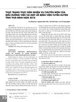 Thực trạng thực hiện nhiệm vụ chuyên môn của điều dưỡng viên tại một số bệnh viện tuyến huyện tỉnh Thái Bình năm 2018