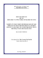 Nghiên cứu phát triển mô hình dự báo dữ liệu thời gian sử dụng phương pháp cửa sổ dịch chuyển và máy học véc-tơ hỗ trợ được tối ưu bởi thuật toán trí tuệ bầy đàn