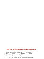 500 câu trắc nghiệm từ vựng tiếng anh có đáp án