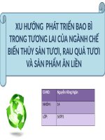 XU HƯỚNG PHÁT TRIỂN BAO BÌ TRONG TƯƠNG LAI