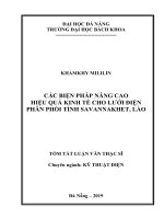 Các biện pháp nâng cao hiệu quả kinh tế cho lưới điện phân phối tỉnh Savannakhet, Lào