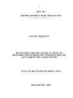 Kết quả điều trị loét dạ dày tá tràng có helicobacter pylori dương tính bằng phác đồ alp tại bệnh viện a thái nguyên 