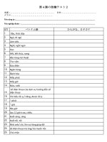 ĐỀ KIỂM TRA TỪ VỰNG TIẾNG NHẬT BÀI 4( LẦN 2) GIÁO TRÌNH SƠ CẤP MINA NO NIHONGO
