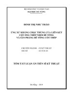 Ứng xử kháng chọc thủng của liên kết cột ống thép nhồi bê tông và sàn phẳng bê tông cốt thép
