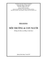 Giáo trình Bài giảng Môi trường và con người (Dùng cho bậc cao đẳng và đại học)