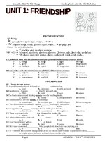 Full (Lý thuyết + Bài tập) Tiếng Anh 11 HKI theo từng Unit mới nhất WORD