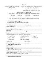 PHIẾU ĐĂNG KÝ THAM GIA BÌNH CHỌN SẢN PHẨM CÔNG NGHIỆP NÔNG THÔN TIÊU BIỂU