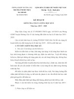 KẾ HOẠCH KIỂM TRA CHẤT LƯỢNG học kì II nam hoc 2019 2020