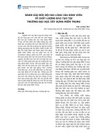 Đánh giá mức độ hài lòng của sinh viên về chất lượng đào tạo tại trường Đại học Xây dựng miền Trung