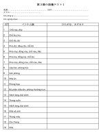 ĐỀ KIỂM TRA TỪ VỰNG TIẾNG NHẬT BÀI 3( LẦN 1) GIÁO TRÌNH SƠ CẤP MINA NO NIHONGO