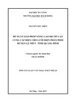 Đề xuất giải pháp nâng cao độ tin cậy cung cấp điện cho lưới điện phân phối huyện Lệ Thủy - tỉnh Quảng Bình