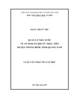 QUẢN LÝ NHÀ NƯỚC VỀ AN SINH XÃ HỘI TỪ THỰC TIỄN HUYỆN THĂNG BÌNH, TỈNH QUẢNG NAM