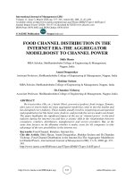 Food channel distribution in the internet era-the aggregator modelboost to channel power