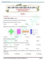 TOÁN lớp 2   đề THI CUỐI học kì II (đề 1 đến đề 5) 