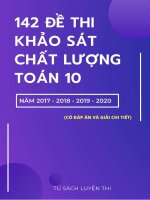 142 đề khảo sát chất lượng toán 10 của các tỉnh thành trong cả nước có đáp án chi tiết