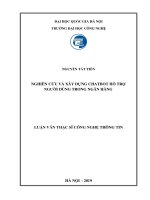 Nghiên cứu và xây dựng chatbot hỗ trợ người dùng trong lĩnh vực ngân hàng