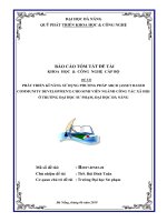 Phát triển kĩ năng sử dụng phương pháp ABCD (Asset Based Community Development) cho sinh viên ngành công tác xã hội ở Trường Đại học Sư phạm, Đại học Đà Nẵng