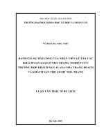 Đánh Giá Sự Hài Lòng Của Nhân Viên Lễ Tân Các Khách Sạn 4 Sao Ở Nha Trang