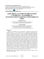 Exploring factors of HRD system capability: an empirical investigation in service industries in India