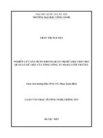 XÂY DỰNG KHUNG QUẢN TRỊ DỮ LIỆU TRONG VIỆC QUẢN LÝ DỮ LIỆU CỦA TỔNG CÔNG TY MẠNG LƯỚI VIETTEL