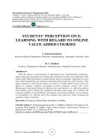 Students’ perception on e-learning with regard to online value added courses