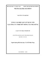 Luận văn Thạc sĩ Kinh tế: Nâng cao hiệu quả sử dụng vốn tại công ty TNHH MTV đóng tàu Phà Rừng