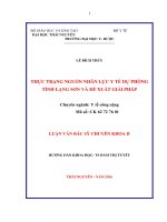 Thực trạng nguồn nhân lực y tế dự phòng tỉnh lạng sơn và đề xuất giải pháp 