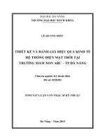 Thiết kế và đánh giá hiệu quả kinh tế hệ thống điện mặt trời tại trường mầm non ABC – TP Đà Nẵng